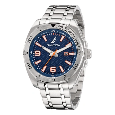 Nautica Tin Can Bay Stainless Steel 3-hand Watch In Silver