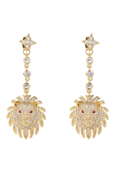 Eye Candy La Lion Earrings In Gold
