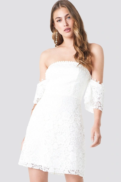 Trendyol Off Shoulder Lace Mini Dress - White