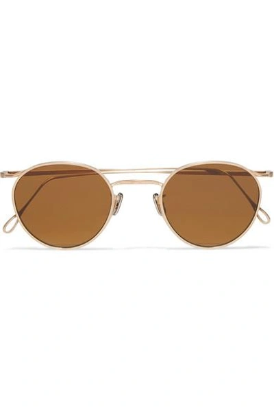 Eyevan 7285 Round Frame Gold-tone Sunglasses