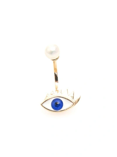 Delfina Delettrez Eye Earring 9kt Gold In Blue (blue)