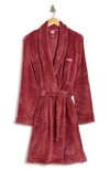 Calvin Klein Plush Robe In Raspberry Blush