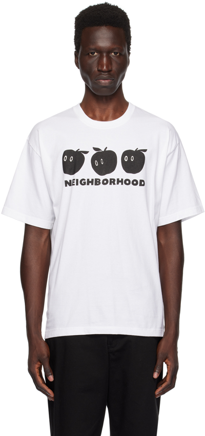 Neighborhood Logo-print Cotton-jersey T-shirt In White