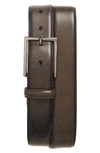 Nordstrom Marco Burnished Leather Belt In Dark Grey