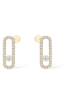 Messika Uno Diamond Pavé Stud Earrings In Yellow Gold