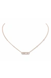 Messika Baby Move Pavé Pendant Necklace In Pink Gold