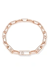 Messika Move Link Diamond Bracelet In Pink Gold