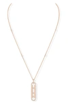 Messika Baby Move Pavé Diamond Pendant Necklace In Pink Gold