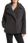 Ugg Gertrude Short Teddy Coat Ink In Grey