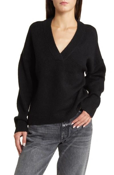 Treasure & Bond Oversize V-neck Sweater In Black