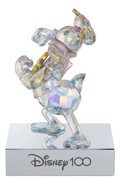 Swarovski Disney100 Donald Duck Crystal Figurine In Multicolored