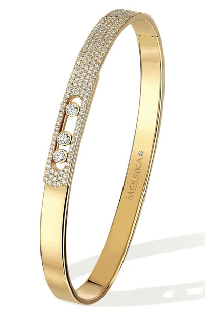 Messika Move Noa Pavé Diamond Bangle In Yellow Gold