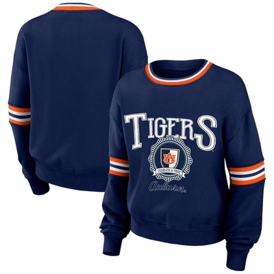 Wear By Erin Andrews Navy Auburn Tigers Vintage Pullover Sweatshirt