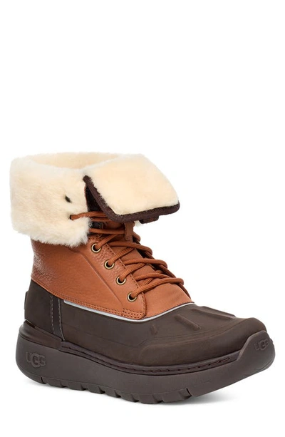 Ugg Butte City Waterproof Faux Shearling Boot In Brown