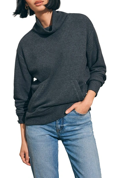 Faherty Surf Turtleneck Waffle Knit Sweater In Ash Heather
