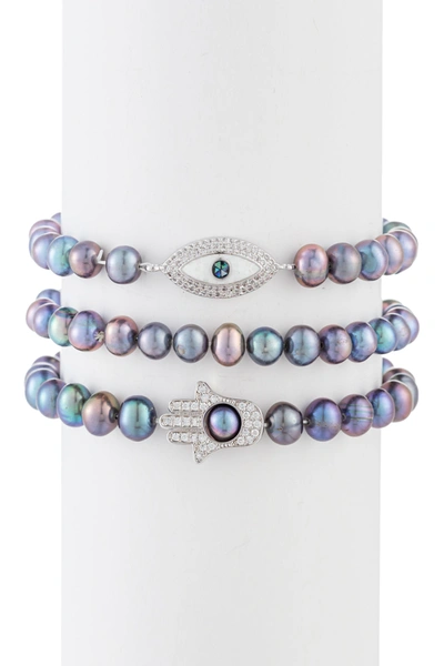 Eye Candy La Peacock - Bracelet Set In Silver