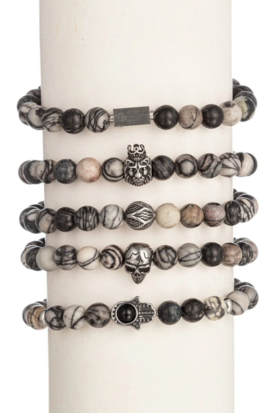 Eye Candy La Leo Agate Bracelet In Silver