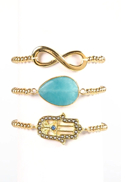 Eye Candy La Freda Bracelet Set In Gold
