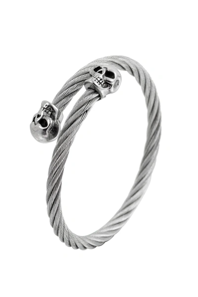 Eye Candy La Double Skull Bracelet In Gold