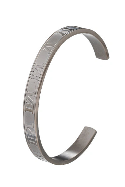 Eye Candy La Roman Numeral Cuff Bracelet - Black In Silver