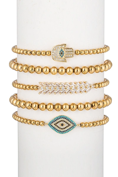 Eye Candy La Lana Bracelet Set In Gold