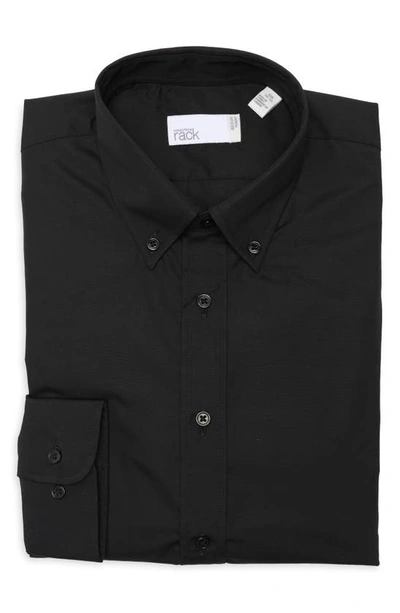 Nordstrom Rack Trim Fit Button-down Dress Shirt In Black