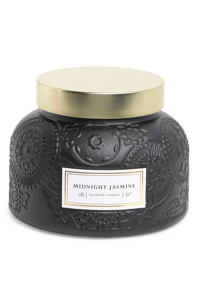 Portofino Candles Midnight Jasmine Garden Jar Candle In Matte Black