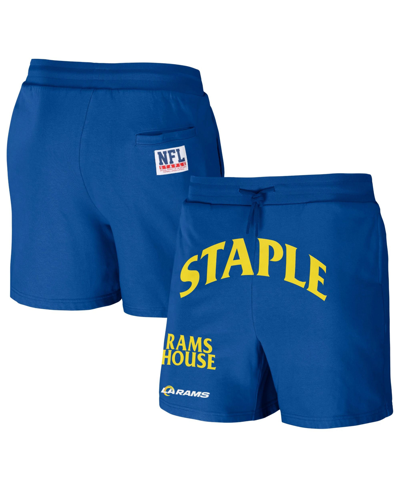 Nfl Properties Men's Nfl X Staple Blue Los Angeles Chargers New Age Throwback Vintage-like Wash Fleece Short In Navy