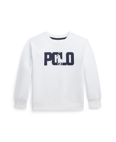Polo Ralph Lauren Kids' Little And Toddler Boys Big Pony Logo Double-knit Sweatshirt In White