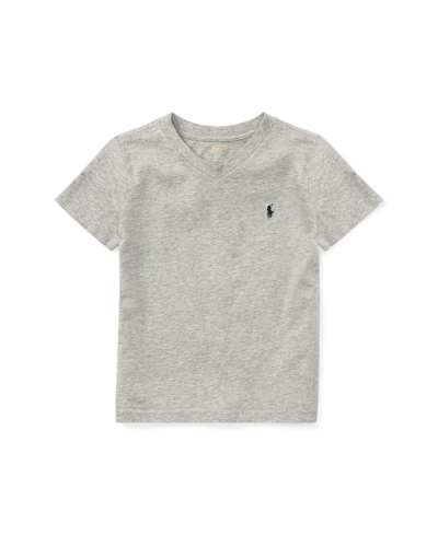 Polo Ralph Lauren Kids' Toddler And Little Boys Cotton Jersey V-neck T-shirt In Andover Heather Gray