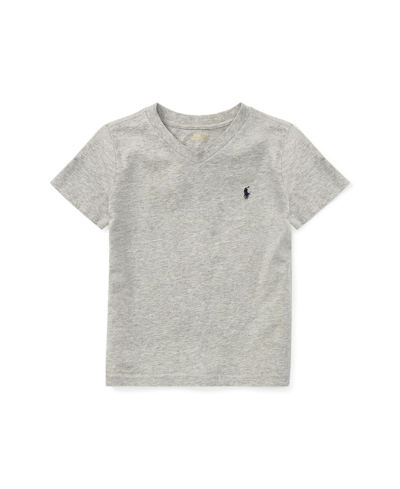 Polo Ralph Lauren Babies' Toddler And Little Boys Cotton Jersey V-neck T-shirt In Andover Heather Gray