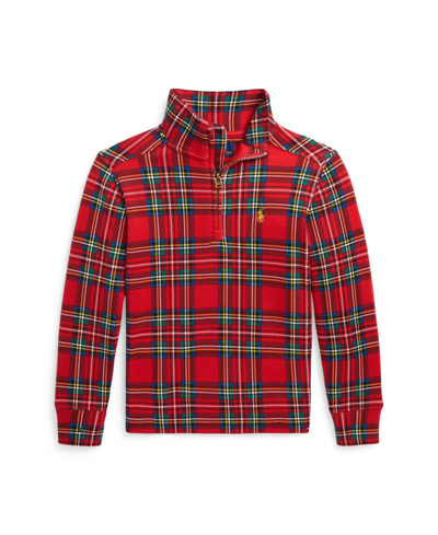 Polo Ralph Lauren Kids' Toddler And Little Boys Plaid Cotton Interlock Pullover Sweatshirt In Stewart