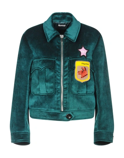 Miu Miu Jacket In Emerald Green