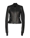 Rick Owens Leather Jacket In Black