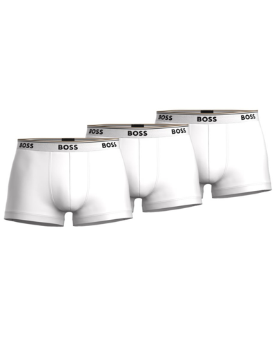 Hugo Boss Hugo By  Men's Power 3-pk. Trunk Underwear In White