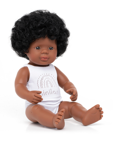 Miniland Kids' 15" Baby Doll African Girl With Down Syndrome Set , 3 Piece In No Color