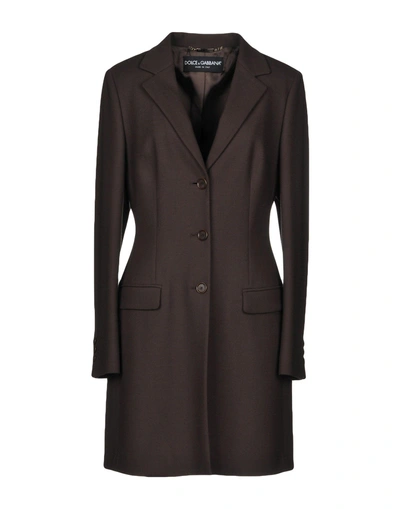 Dolce & Gabbana Full-length Jacket In Dark Brown