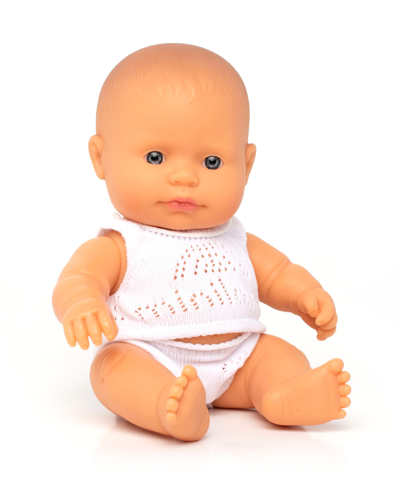 Miniland Kids' 8.75" Newborn Baby Doll Caucasian Girl Set, 3 Piece In No Color