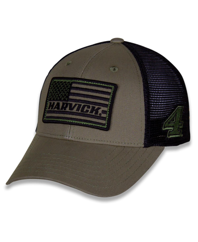Stewart-haas Racing Team Collection Men's  Olive, Black Kevin Harvick Tonal Flag Snapback Adjustable In Olive,black