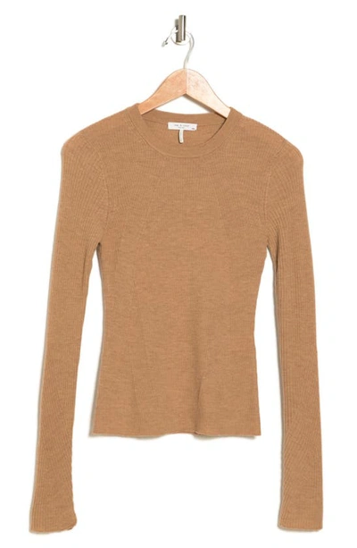 Rag & Bone Emily Ribbed Wool Sweater In Camel