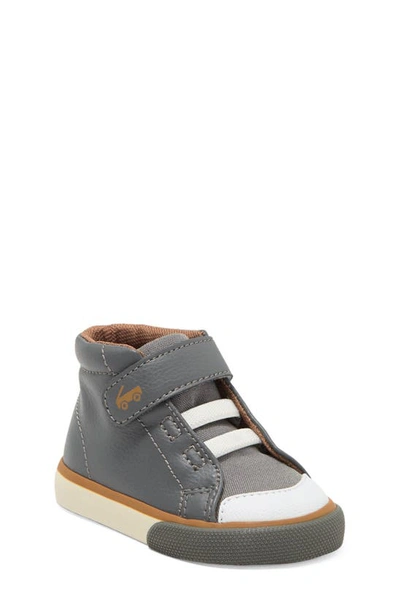 See Kai Run Kids' Drew High Top Sneaker In Gray/ Camel