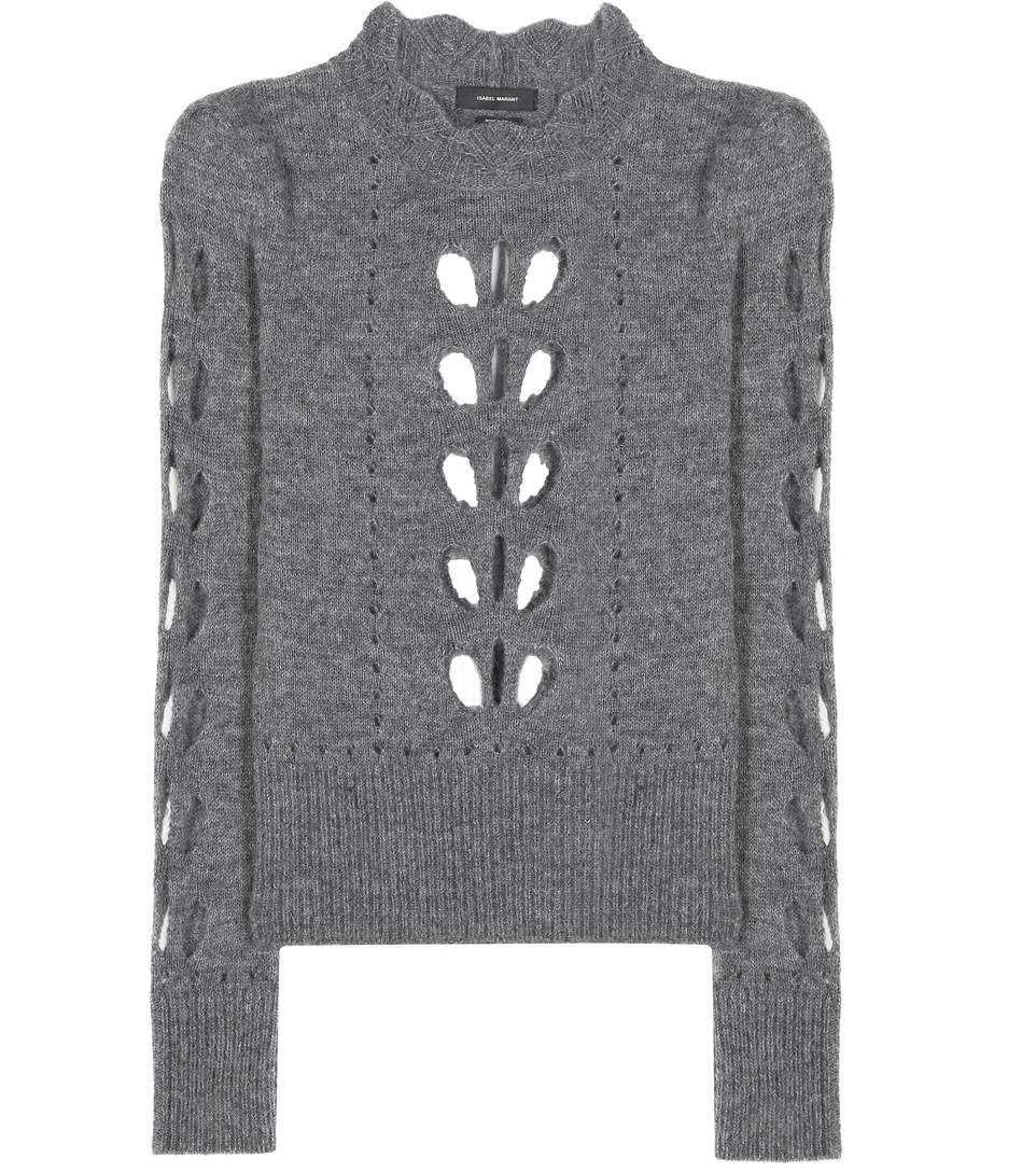 Isabel Marant Cutout Alpaca & Mohair Blend Sweater, Grey | ModeSens