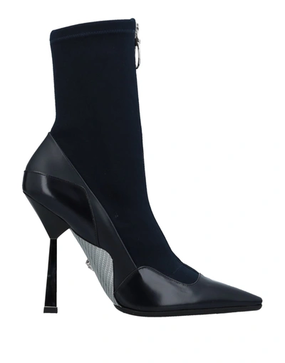 Versace Ankle Boot In Dark Blue