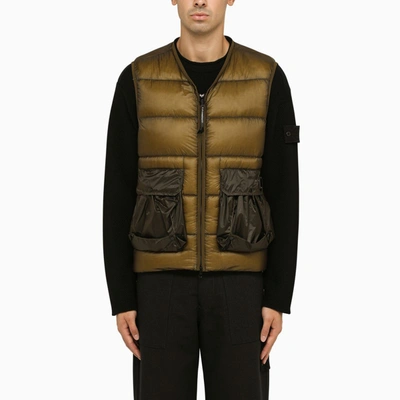 C.p. Company Brown Quilted Nylon Waistcoat