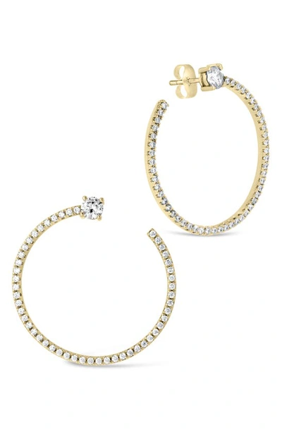 Sterling Forever Cindy Cubic Zirconia Hoop Earrings In Gold