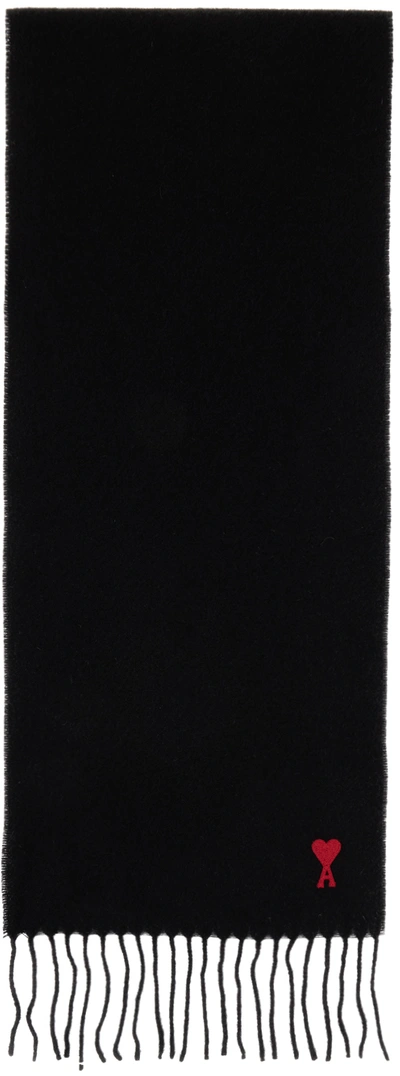 Ami Alexandre Mattiussi Black Ami De Coeur Scarf