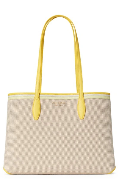 Kate Spade All Day Large Rattan Tote In Yellow Multi