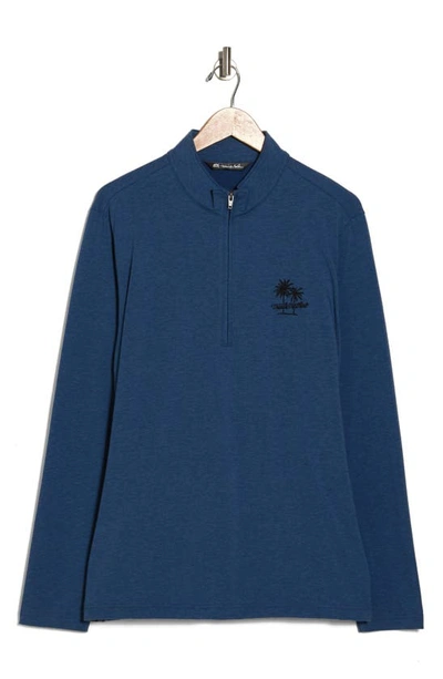 Travismathew Washington 1/4 Zip Pullover Sweater In Heather Estate Blue