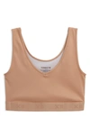 Tomboyx V-neck Compression Top In Chai