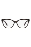 Tory Burch 53mm Rectangular Optical Glasses In Dark Tort